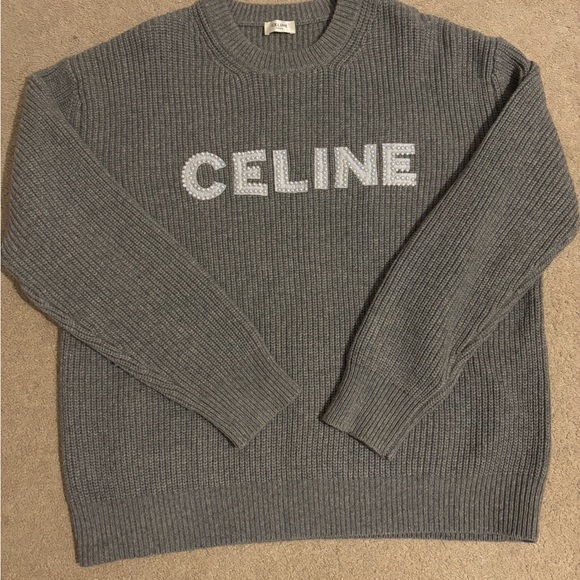 Celine Paris XL Authentic Gray Women’s Sweater